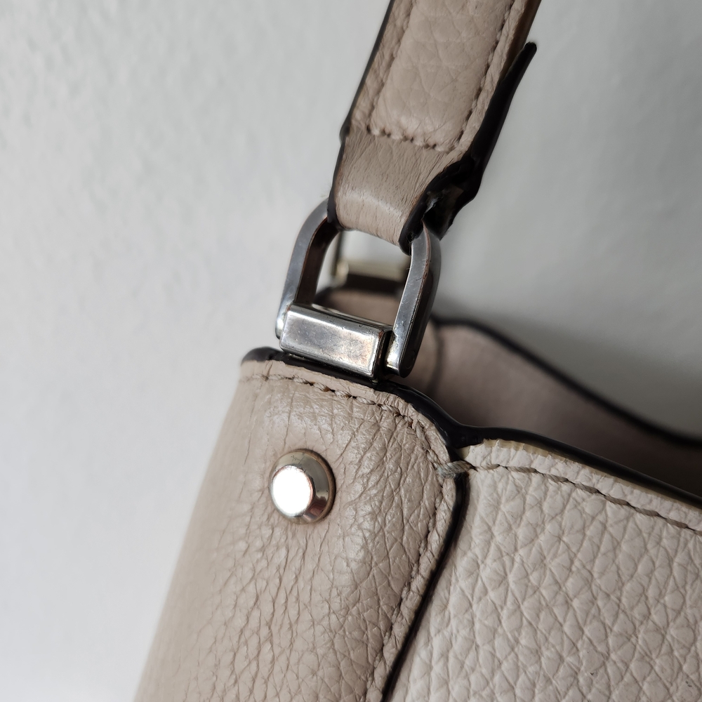Authentic Kate Spade New York Two-Tone Pebbled Leather Shoulder Bag Cre Ta - Picture 10 of 12